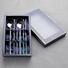 화인센스 타임리스 세라믹 수저 2벌 선물세트, 그레이, 민트, 숟가락 2p + 젓가락 2p, 1세트
