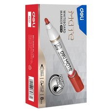 deLi 得力 多用途白板筆 白板馬克筆 2.0mm, 8個, 紅色