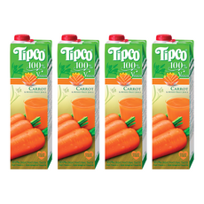 Tipco 100%胡蘿蔔綜合果蔬汁 4瓶 1L 無添加糖 富含膳食纖維