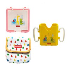 fisher-price 費雪 收納盒+小收納包 隨機出貨+可調式飲料架組, 橘色(收納盒 黃色+收納包), 1組