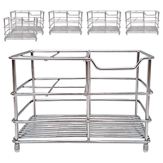 艾米購物304不鏽鋼牙刷架4格 原色 - 浴室收納必備 簡約時尚 整潔衛生, 6個