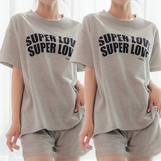 테라우드 여성용 통기성 홈웨어 슈퍼러브 잠옷 상하의 2세트