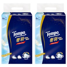 Tempo 得寶 奢羽 3層無香抽取式衛生紙 Fabric Air極緻 羽感柔韌, 6包, 2袋