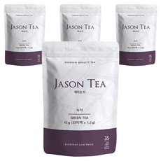 제이슨티 녹차 피라미드 티백, 1.2g, 35개입, 4개