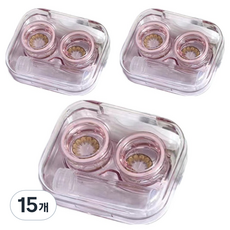 소울리치 투명 콘텍트렌즈 케이스, 핑크, 15개