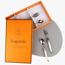 라귀올 장네론 선물패키지 케이크 2종 세트, 아이보리, 스푼 + 포크, 1세트