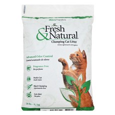 Fresh&Natural 天然鈉基無塵礦砂, 99%低粉塵, 快速清潔, 凝結後不易碎, 吸收臭味, 原味, 9.1kg, 1袋