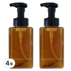 newnlook 給皂器 洗手乳 泡沫容器 450ml, 駝棕色, 4個