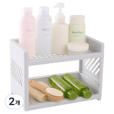 hellogem 兩格組裝式多用途迷你雙層層架, 灰色, 2個