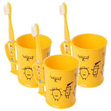 加寬兒童初中刷牙杯套裝黃色11-13歲, 3組