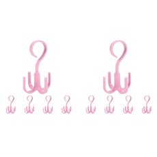 한봄누리 회전식 후크걸이 벨트 스카프 모자 건조 다용도 옷걸이, 핑크, 10개