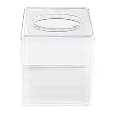 Pickyfix 方形透明壓克力捲筒衛生紙盒, 透明, 2個