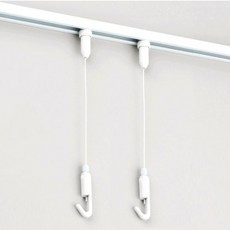 五金百貨 掛畫軌道 軌道式 1m 2入 + 軌道 1m 套組, 1套, 白色