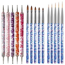 MEIBROWN 美甲筆刷組 點珠筆 5種+雕花筆 5種+拉線筆 3種, 混合顏色, 1套