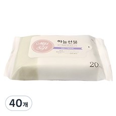 하늘선물 미니 물티슈 휴대형, 20매, 40개