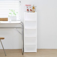 코멧 국내생산 모던 슬림서랍장, 투명, 5단