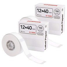 님봇 프린터 D시리즈 H1S 공용 라벨지 화이트 12 x 40 mm, 155칸, 2개