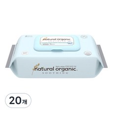네츄럴오가닉 수딩 프리미엄 엠보싱 아기물티슈 캡형, 70g, 70매, 20개
