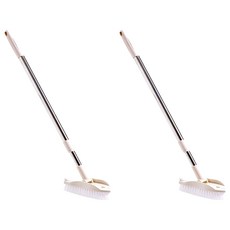 Winprice 浴室 2合1 長柄手持清潔刷, 象牙白, 2個