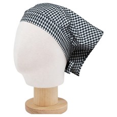바른리빙 벨크로 주방 위생 머리두건, 체크블랙, 1개