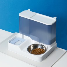 PetKium 狗狗貓咪半自動餵食器餵水器+矽膠墊贈送, 藍色 + 含矽膠墊, 1個