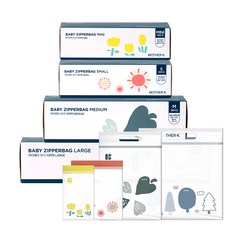 마더케이 아기지퍼백 4종세트 Mini 15매입 + S 15매입 + M 15매입 + L 15매입, 1세트