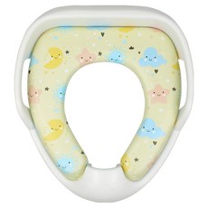 aguard 兒童馬桶坐墊 把手款, 黃色 天空款, 1入