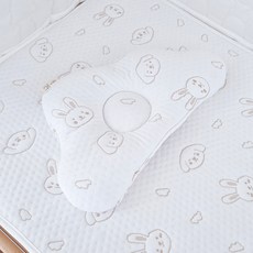 아이레빗 신생아용 아이스론 냉감 두상 구름 베개, 화이트토끼, 1개