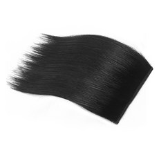 HiYuni 真髮髮片按扣假髮片 11*15cm, 自然黑, 1個