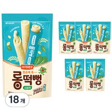 아이배냇 유아용 롱떡뻥, 18개, 30g, 시금치맛