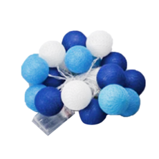 泰國棉球燈, 浪漫繽紛七彩氣氛燈, 150公分/300公分可選, 使用三號電池, 氣質藍, 1個