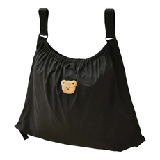 大容量外用置物袋, 尼龍防水布, 約160g, 寶貝推車/床邊收納, 耐磨抗污, 40cm, 黑色熊