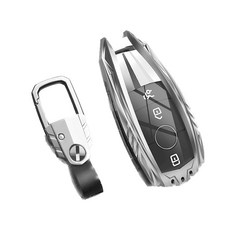 크로니클 벤츠 메탈 신형 디아블 스마트 키케이스 + 키링 세트, 라이트실버, 벤츠 신형타입