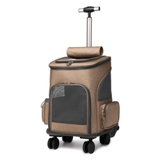 데이모던 고양이 데이 트롤리 통풍 이동장, 브라운, 1개