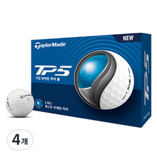 테일러메이드 2025 TP5 골프공 5피스, 화이트, 12개입, 4개
