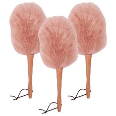 Brosse 羊毛靜電除塵刷 羊毛刷+木柄 毛長18cm+柄長15cm, 豆沙色, 3個