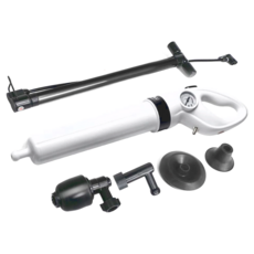 氣密式高壓馬桶水管疏通神器 強力氣壓 一鍵疏通 三種橡膠堵頭 馬桶/洗菜池/洗臉盆/地漏適用, 長60cm