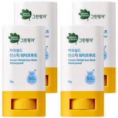 그린핑거 유아용 파워쉴드 선스틱 워터프루프 SPF50+ PA++++, 18g, 4개