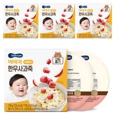 베베쿡 중기 한우사과죽 실온이유식 2p, 4개, 220g, 혼합맛(한우/사과)