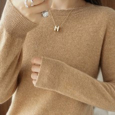 더시럽 여성용 포인트 넥라인 니트