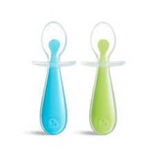 munchkin 滿趣健 嬰兒矽膠學習湯匙 2件組, 隨機出貨, 1組