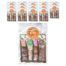 헬로도기 참좋은간식 꼬치꼬치 건조간식 4종 세트, 오리 + 북어 혼합맛, 치킨 + 북어 혼합맛, 연어 + 북어 혼합맛, 소 + 북어 혼합맛, 100g, 15세트
