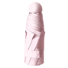 摺疊口袋傘，6骨結構，升級纖維+合金傘架, 粉色