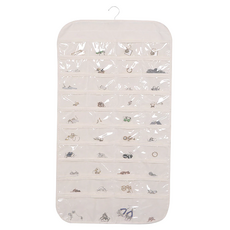 樂居家 無印風 80格飾品分類收納掛袋, 76 x 42cm, 米色