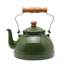 月兔印 原木柄琺瑯茶壺，2.2L 大容量，森林綠, 1個