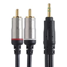 audio-technica 鐵三角 3.5mm立體公插頭 雙RCA公插頭 音源轉接線 原廠保固 1.5m, AT561A, 1條