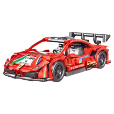 奧可 積木科技車 AK60019,紅色,益智拼裝積木玩具, 1個