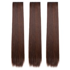 HiYuni 長直髮髮片 50cm, 3個, 淺棕色