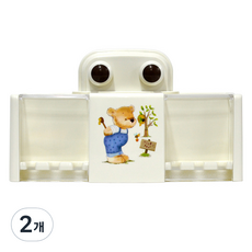 Honey Bear 新型吸盤牙刷架, 2個, 白色