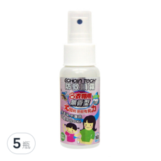 ECHain TeCH 熊掌防蚊液 衣物用無香型 PMD尤加利防蚊有效, 60ml, 5瓶